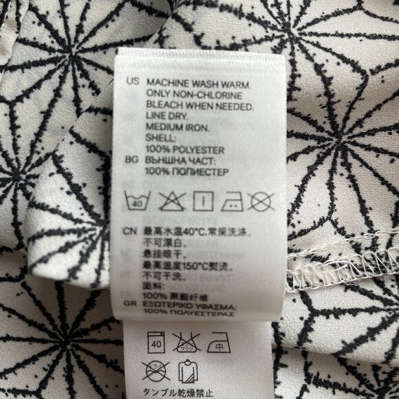 Size 14 H&M black white cap sleeve top - Picture 9 of 11